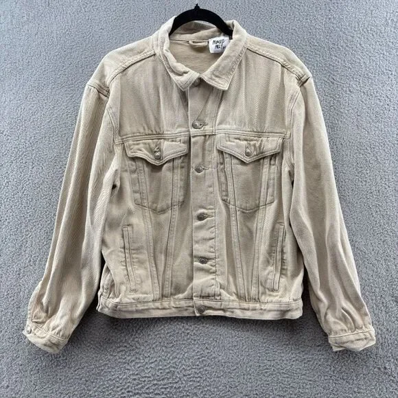 Princess Polly Western Denim Jacket Beige Size XS-S - Picture 4 of 10